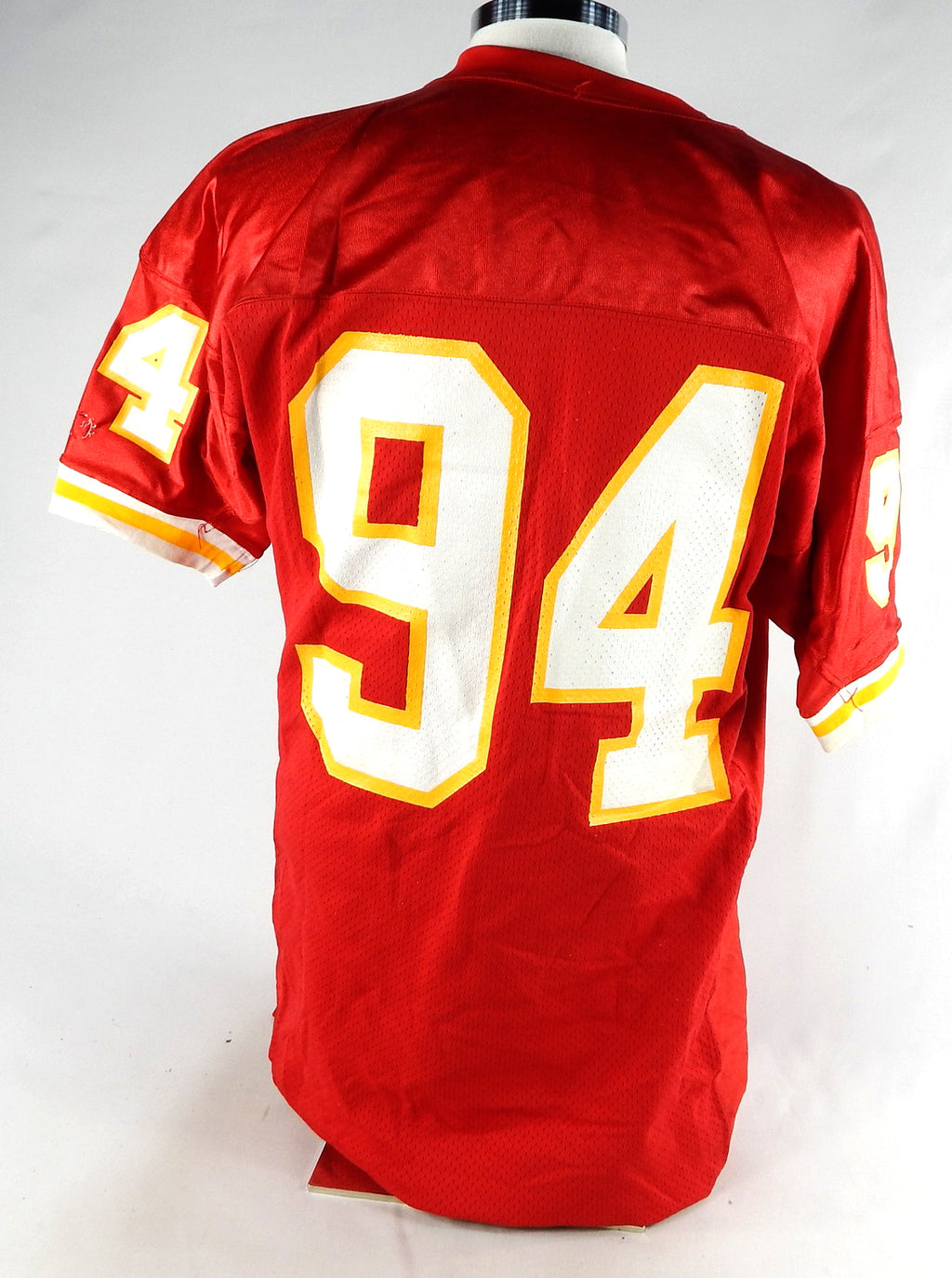 1990s Kansas City Chiefs #94 Game Used Red Jersey 50 862 Pic2