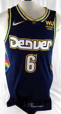 2021-22 Denver Nuggets Bryn Forbes #6 Game Issued Navy Jersey City 75th P 46 8