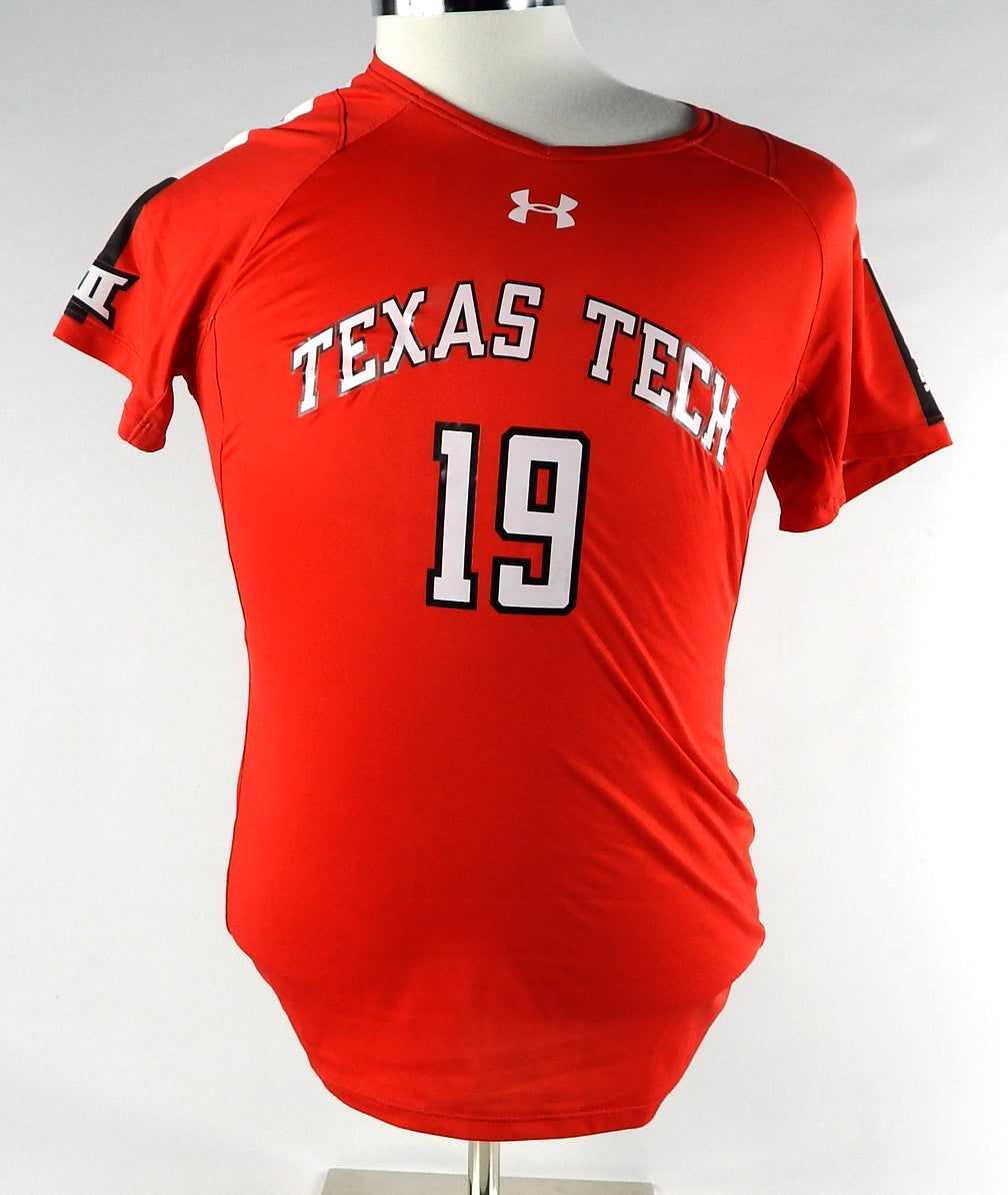 2017 Texas Tech Red Raiders #19 Game Used Red Jersey Womens Soccer M 534