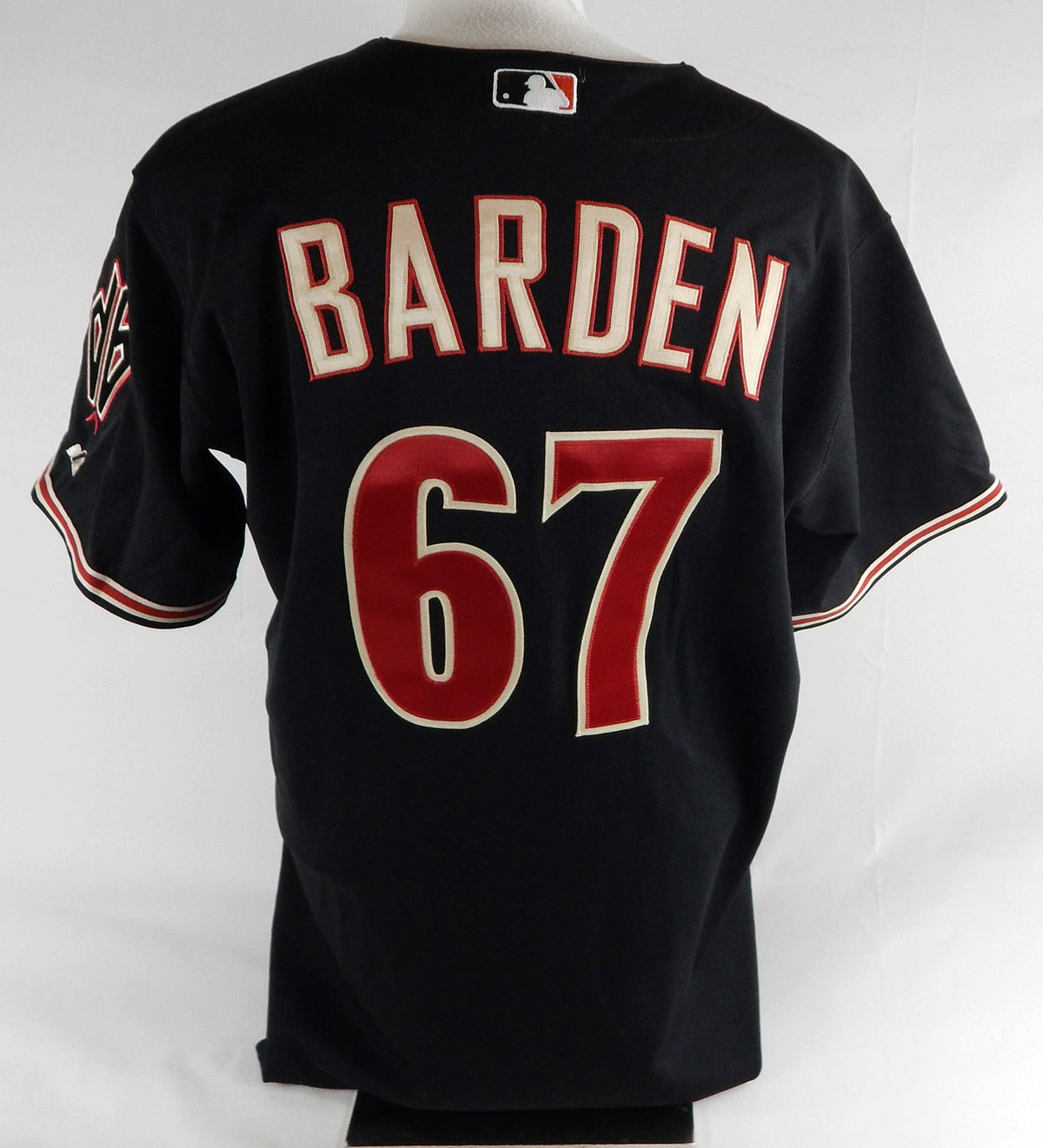 2007 Arizona Diamondbacks Brian Barden #67 Game Issued Black Jersey 46 391 Pic2