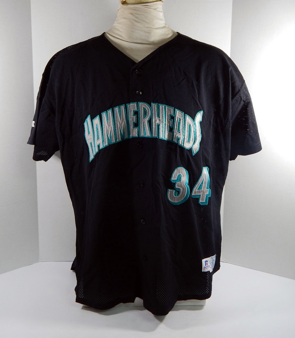 Jupiter Hammerheads #34 Game Used Black Jersey USA Flag Patch 50 DP32323