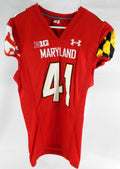 2021 Maryland Terrapins #41 Game Issued Red Jersey Football 42 473