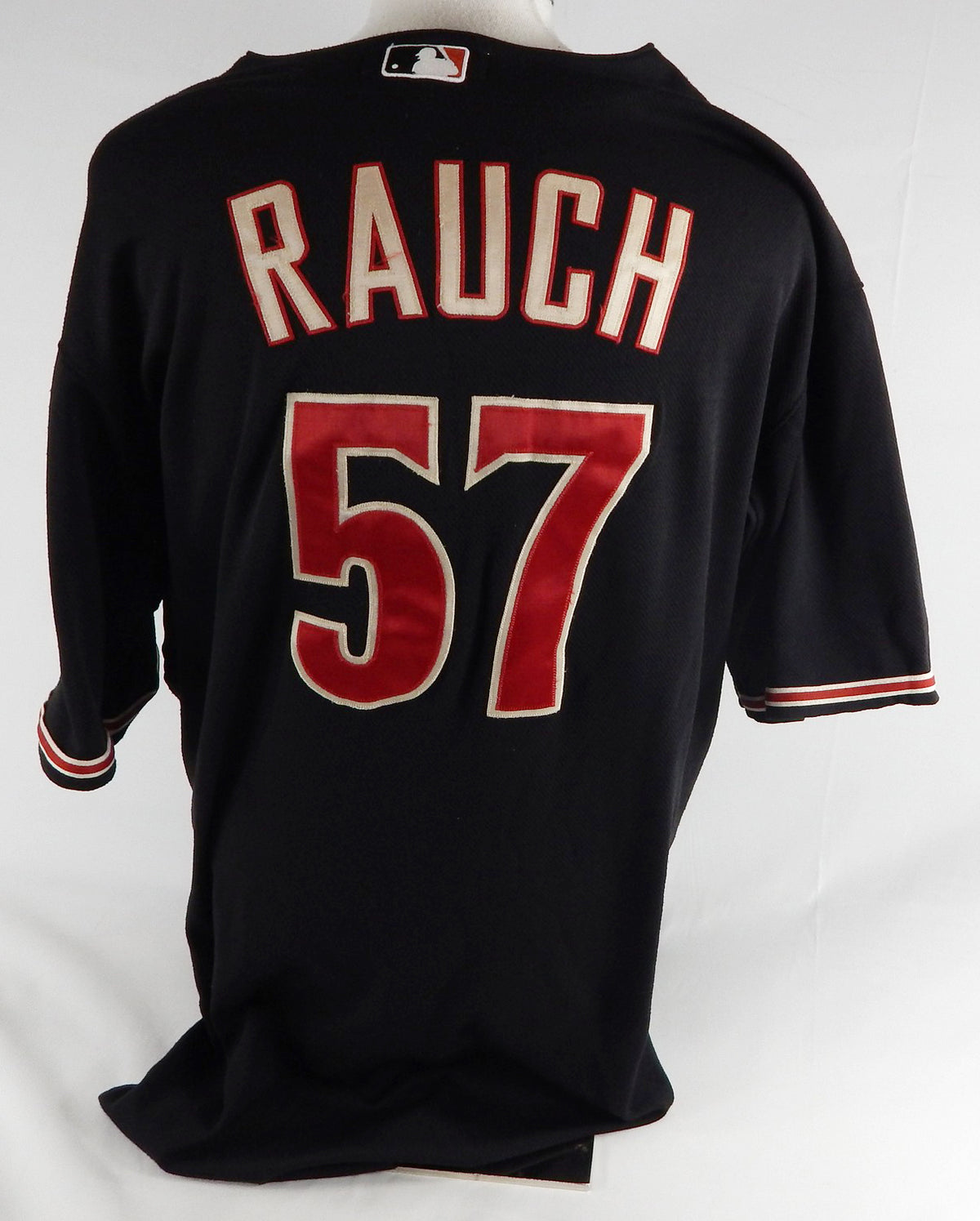 2009 Arizona Diamondbacks Jon Rauch #57 Game Used Black Jersey 52 393 Pic2
