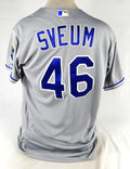 2019 Kansas City Royals Dale Sveum #46 Game Issued Grey Jersey MLB 150 Patch 3