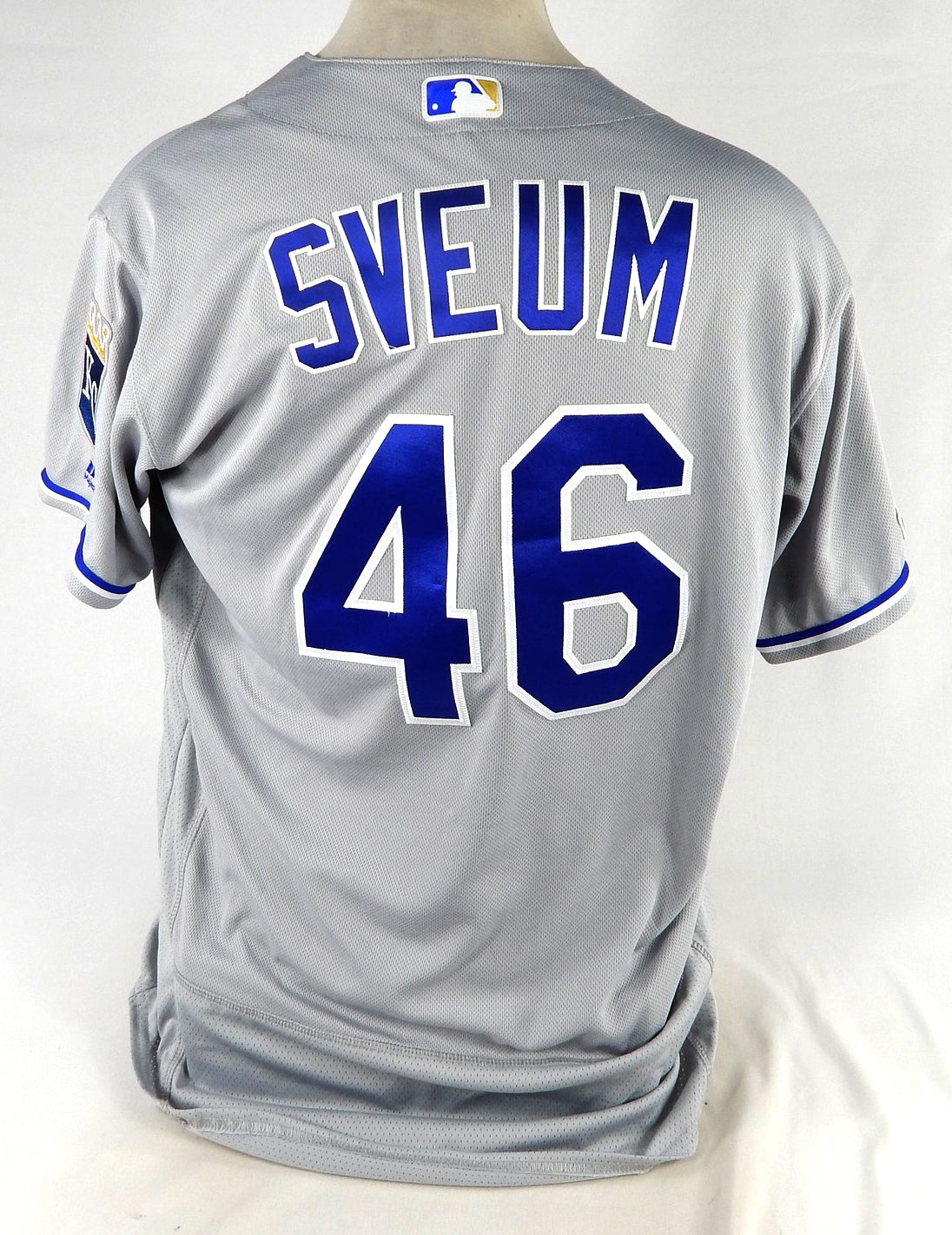 2019 Kansas City Royals Dale Sveum #46 Game Issued Grey Jersey MLB 150 Patch 3
