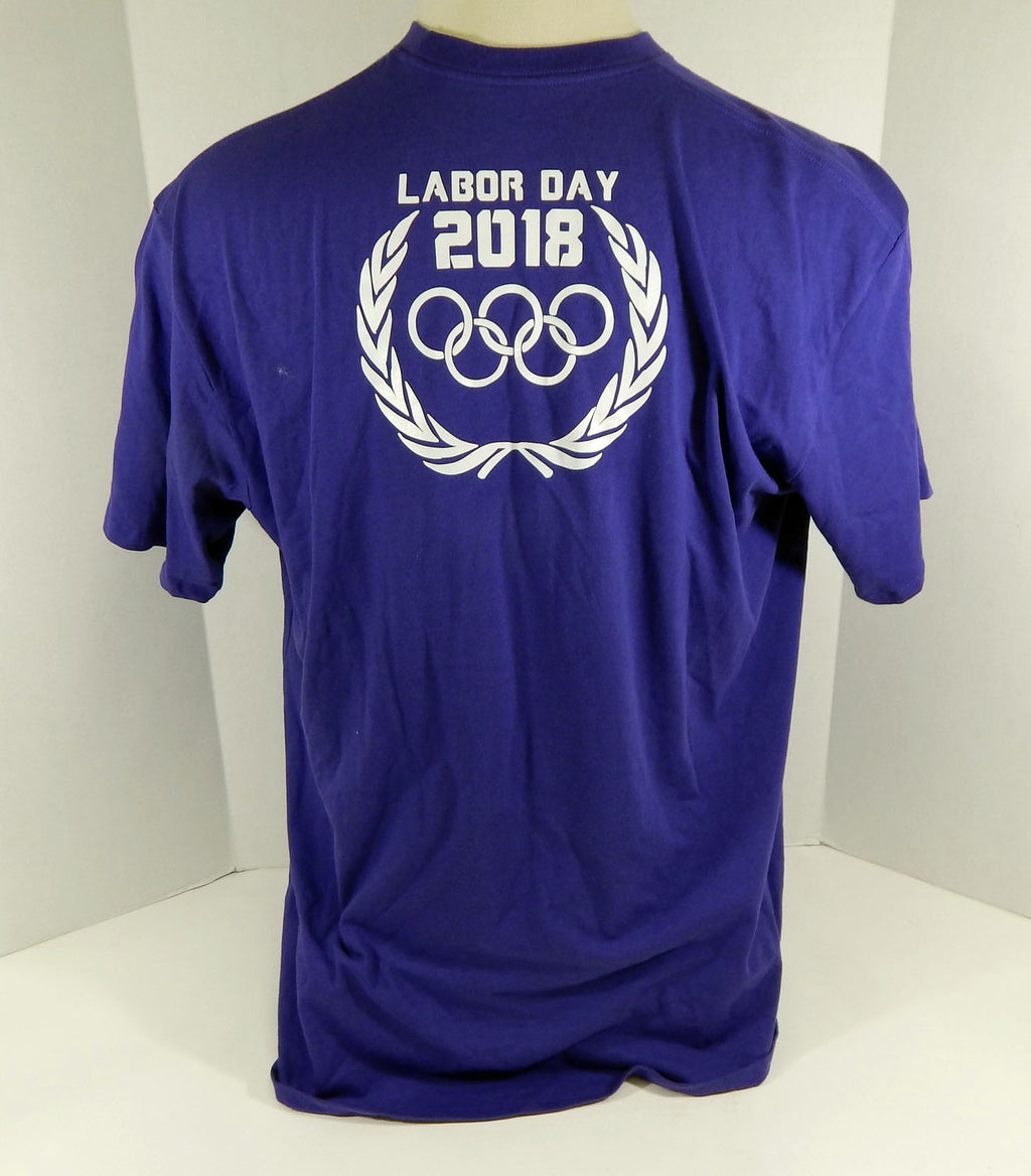 2018 Texas Christian University TCU Men Labor Day Olympics Purple T-Shirt L Used Pic2