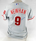 2000-01 Philadelphia Phillies David Newhan #9 Game Issued Signed Grey Jersey 4