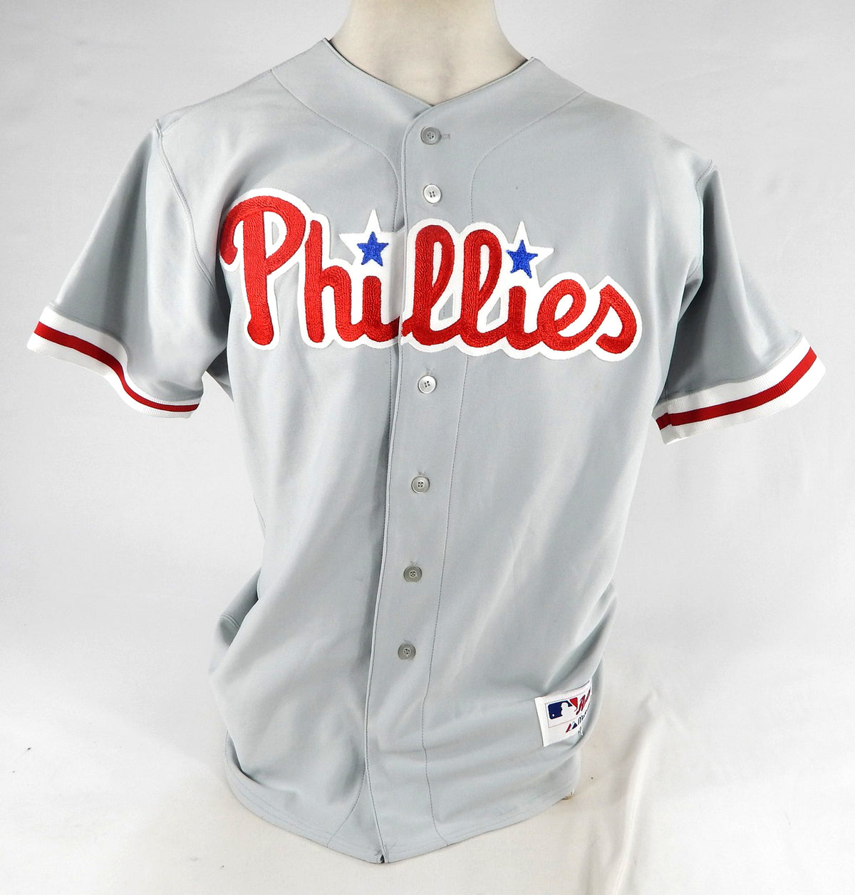 2000-01 Philadelphia Phillies David Newhan #9 Game Issued Signed Grey Jersey 4 Pic2