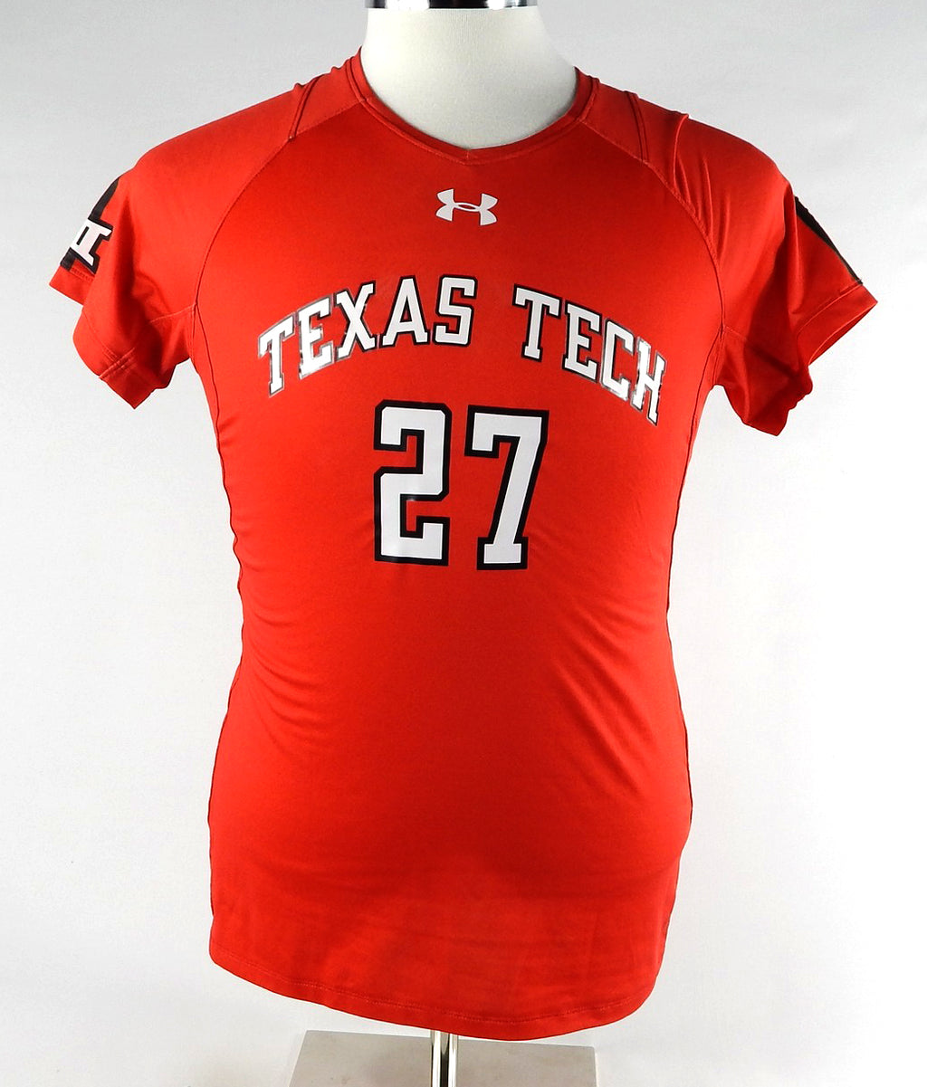 2017 Texas Tech Red Raiders #27 Game Used Red Jersey Womens Soccer M 542