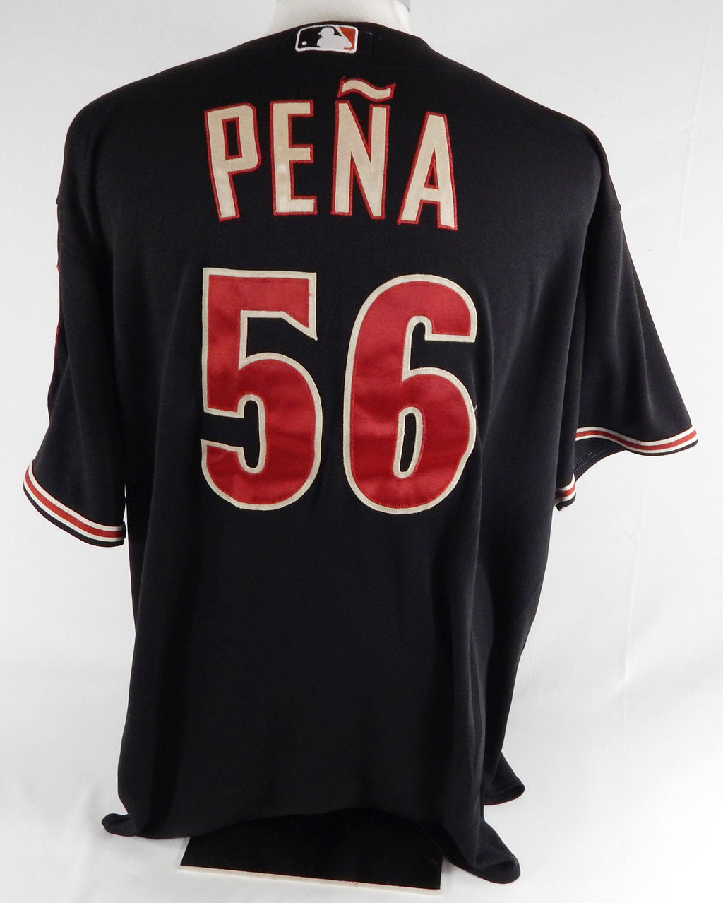 2009 Arizona Diamondbacks Tony Pena #56 Game Used Black Jersey 50 396 Pic2