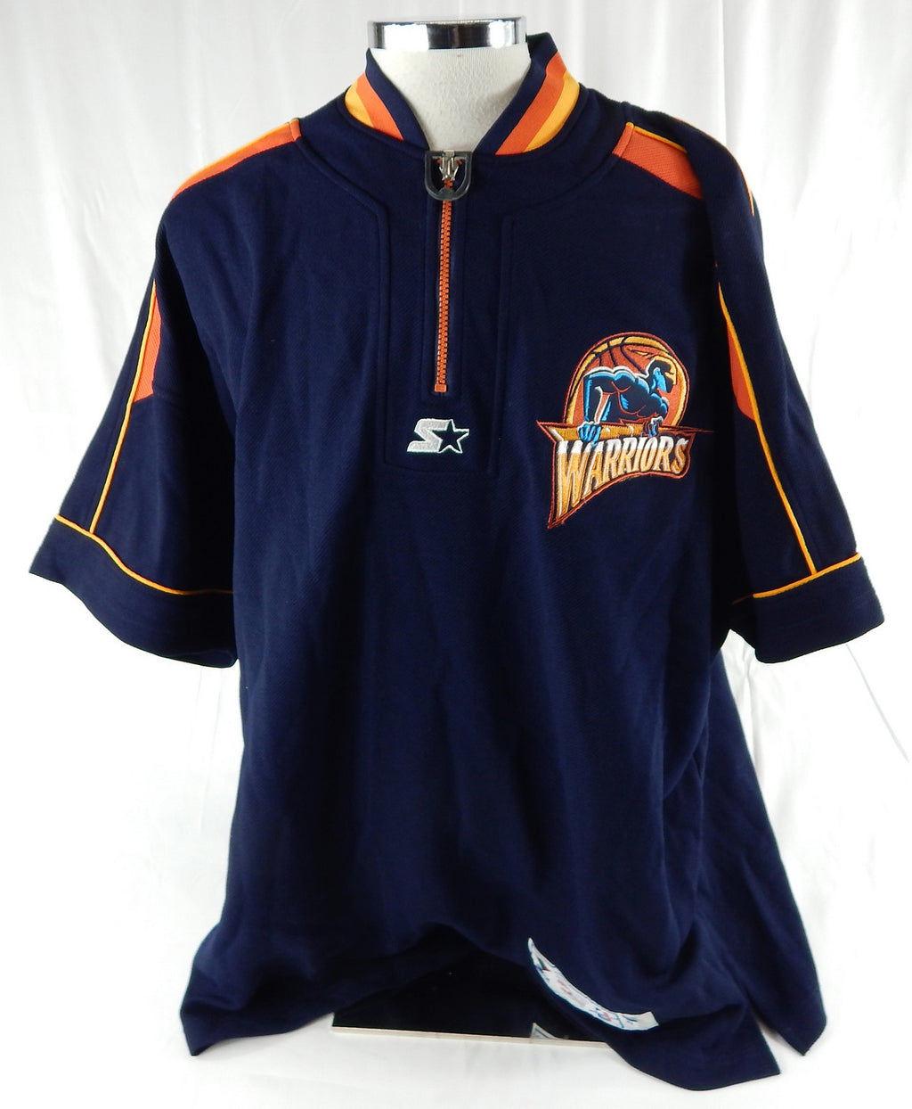 1997-99 Golden State Warriors Game Issued Navy Shooting Shirt XL 885