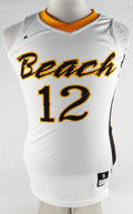 2016-17 Long Beach State 49ers #12 Game Issued P Use White Jersey Basketball S 8