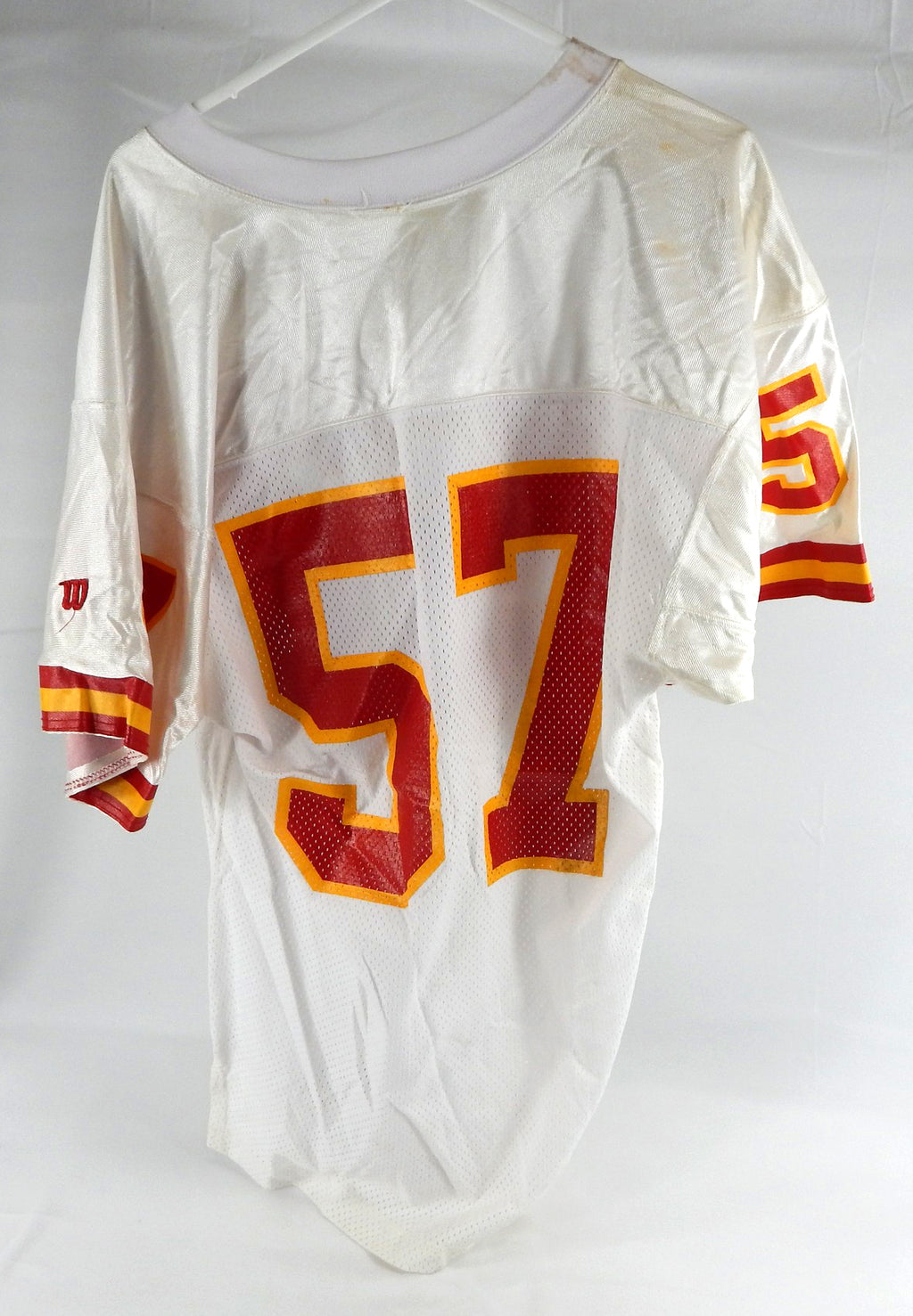 1993 Kansas City Chiefs #57 Game Issued White Jersey 44 289 Pic2