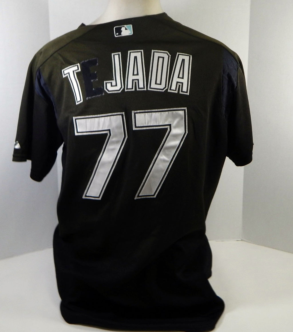 2003-06 Florida Marlins Abraham Tejada #77 Game Used Black Jersey BP ST XL 089