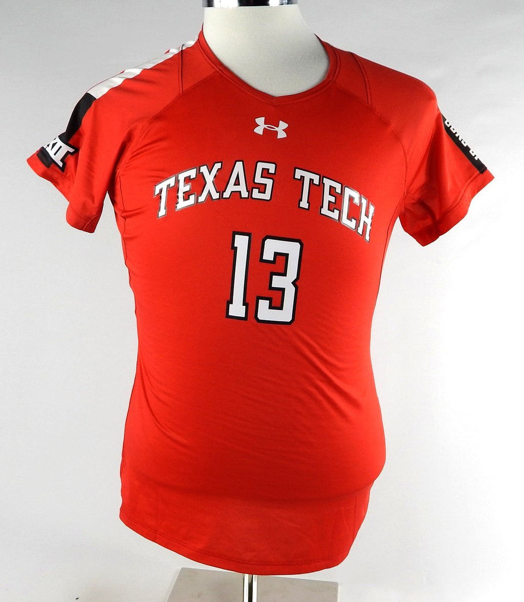 2018 Texas Tech Red Raiders #13 Game Used Red Jersey Womens Soccer M 553