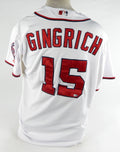 2012 Washington Nationals Troy Gingrich #15 Game Used White Jersey 48 486