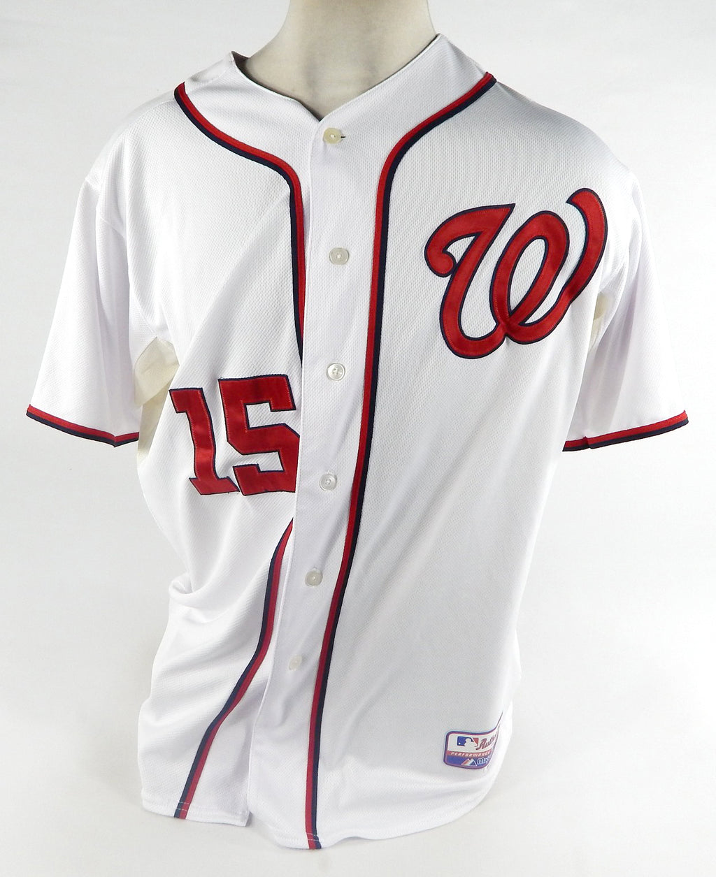 2012 Washington Nationals Troy Gingrich #15 Game Used White Jersey 48 486 Pic2