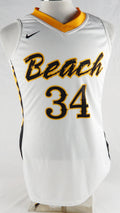 2012-13 Long Beach State 49ers #34 Game Issued P Used White Jersey Basketball 2
