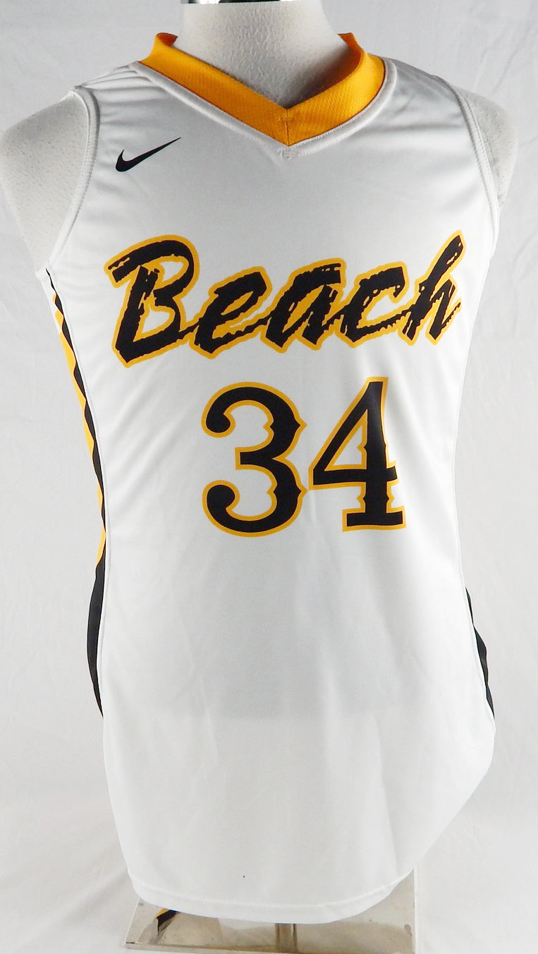 2012-13 Long Beach State 49ers #34 Game Issued P Used White Jersey Basketball 2