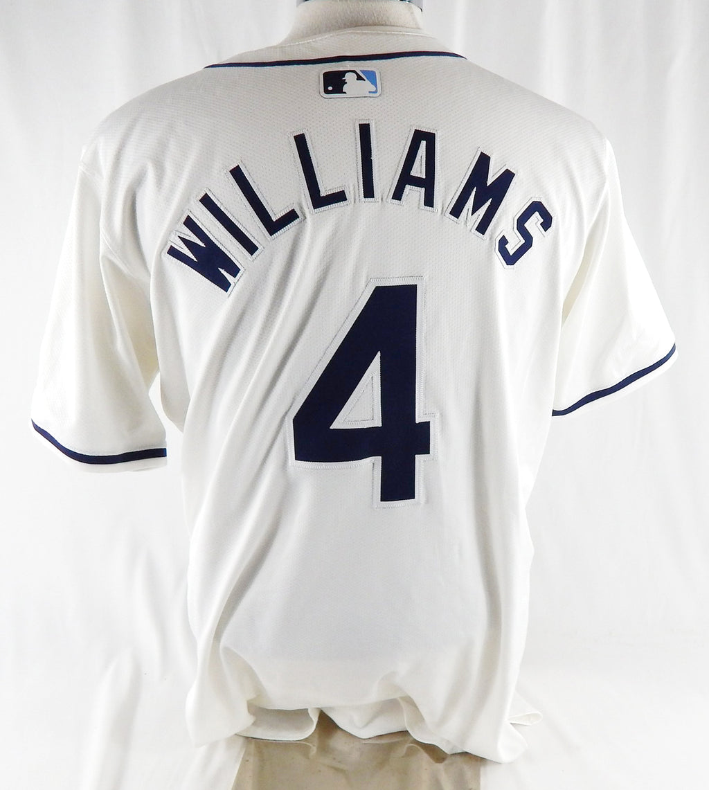 2024 Tampa Bay Rays Brady Williams #4 Game Issued Pos Used White Jersey 44 970 Pic2