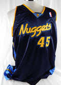 2007-08 Denver Nuggets Steven Hunter #45 Game Issued Navy Jersey 54 334