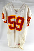 1993 Kansas City Chiefs Jaime Fields #59 Game Issued White Jersey 48 292