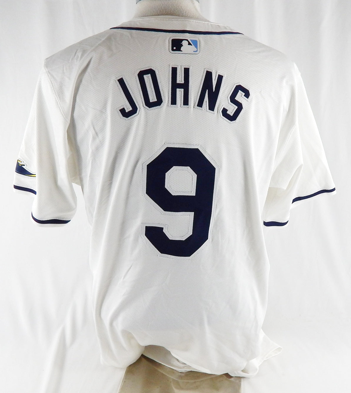 2024 Tampa Bay Rays Michael Johns #9 Game Issued Pos Used White Jersey 44 971 Pic2