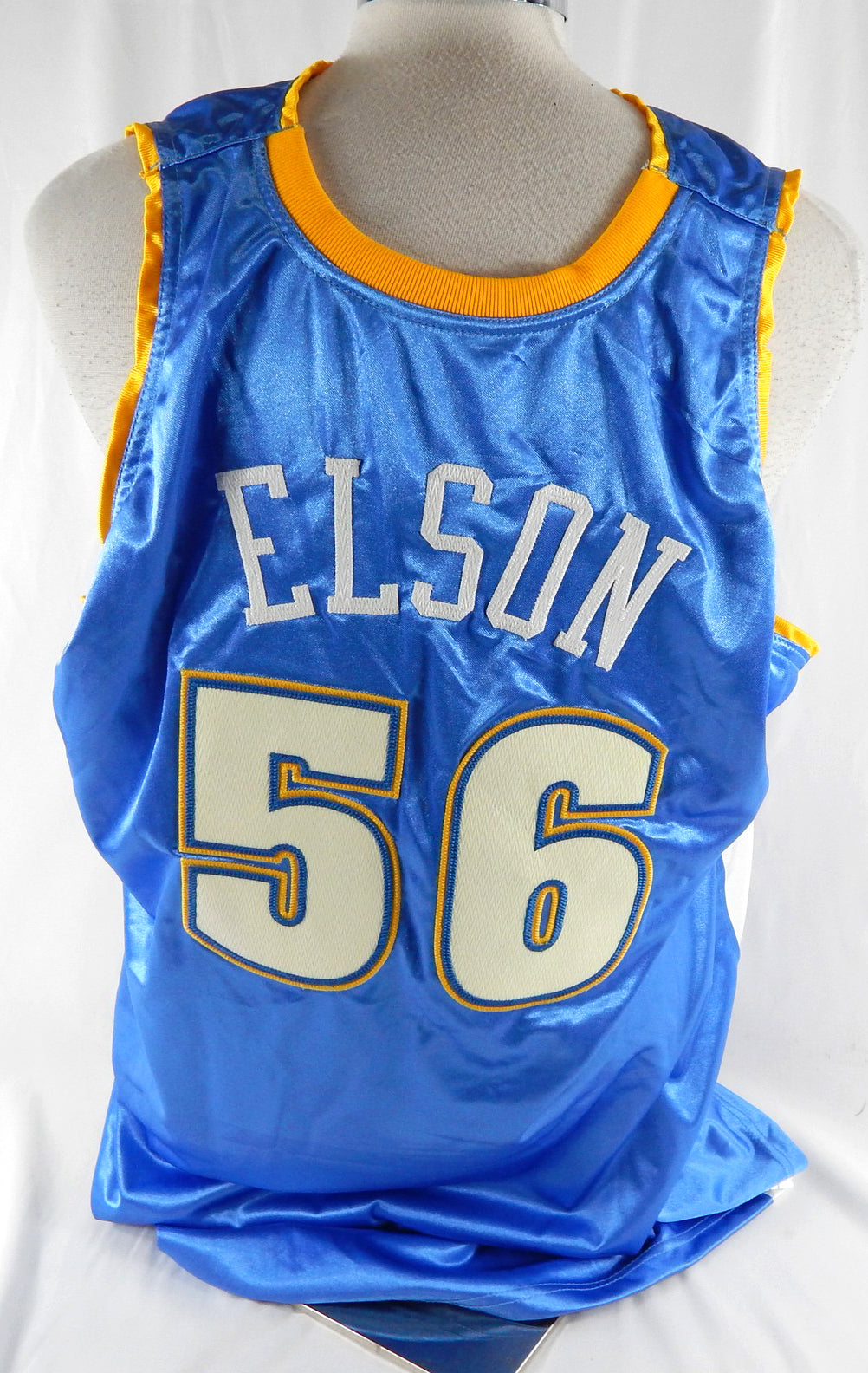 2005-06 Denver Nuggets Francisco Elson #56 Game Issued Blue Jersey 54 DP112335 Pic2
