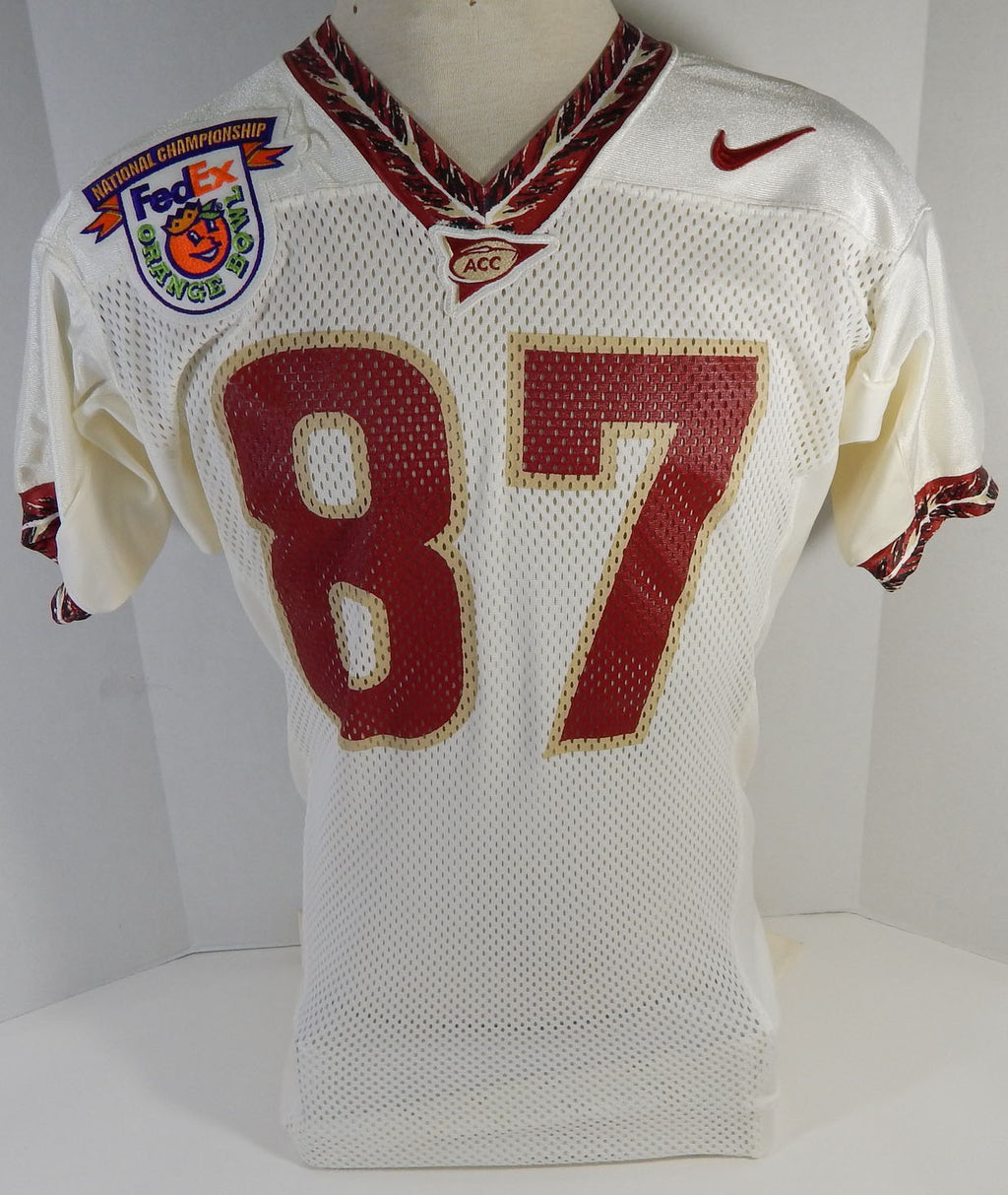 2001 Florida State Seminoles Robert Morgan #87 Game Issued Jersey Orange BCS Pic2