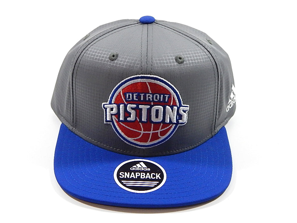 Detroit Pistons Logo Nylon Gray Blue Adidas Snapback Hat Cap New Pic2