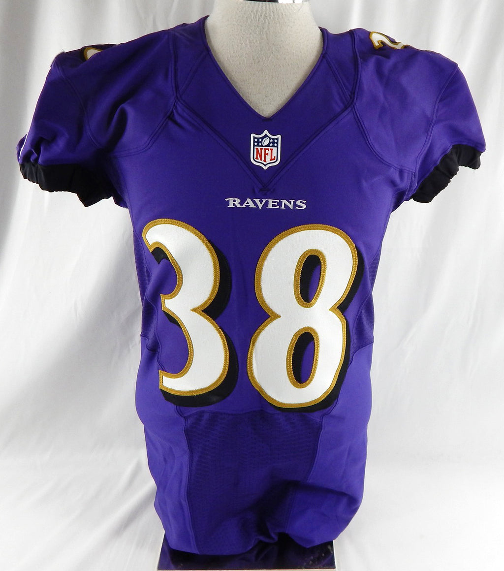 2013 Baltimore Ravens Rashaad Carter #38 Game Issued Purple Jersey 40 199