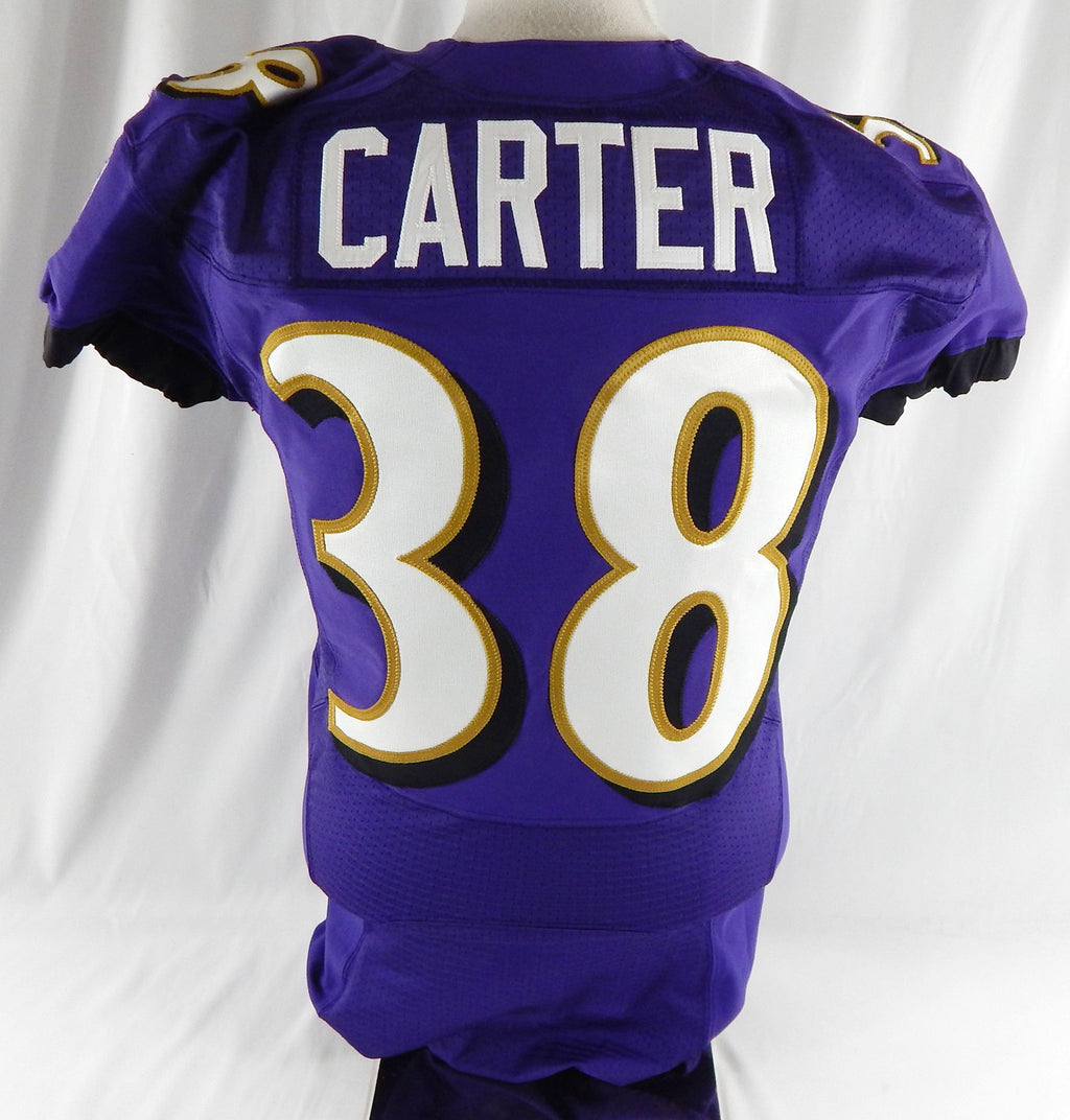 2013 Baltimore Ravens Rashaad Carter #38 Game Issued Purple Jersey 40 199 Pic2