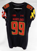 Maryland Terrapins Anthony Pecorella #99 Game Used Black Jersey Football 42 496