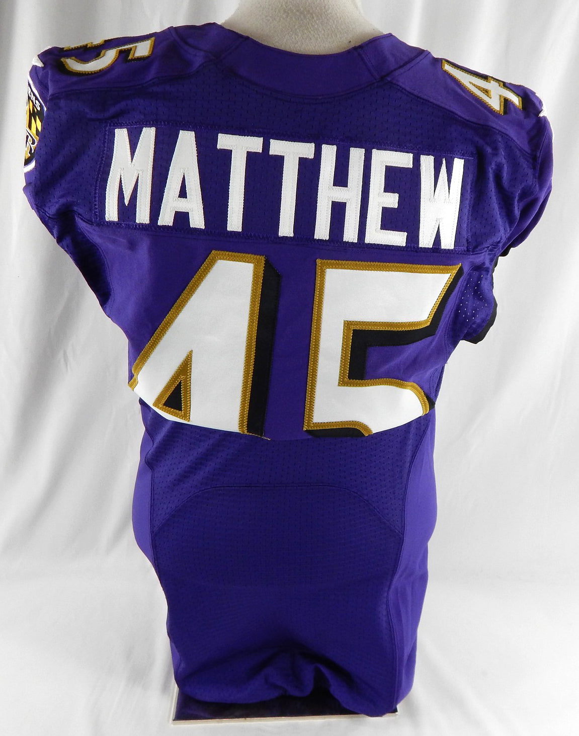 2021 Baltimore Ravens Christian Matthew #45 Game Issued Purple Jersey 40 200 Pic2