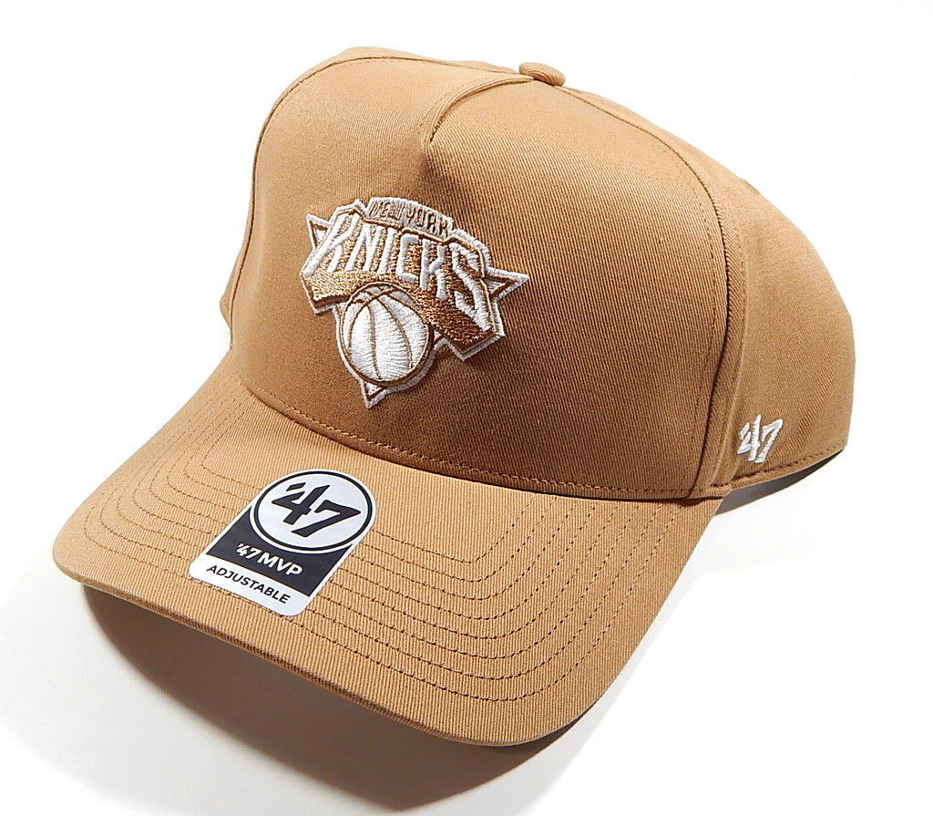 New York Knicks Logo '47 Brand Ballpark Snapback Hat Cap Camel Brown