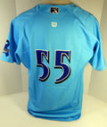 2012 Clearwater Threshers #55 Game Issued Blue Jersey Prostate Cancer 48 DP13388
