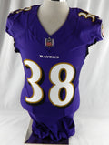 2020 Baltimore Ravens Ben Mason #38 Game Issued Purple Jersey 36 201