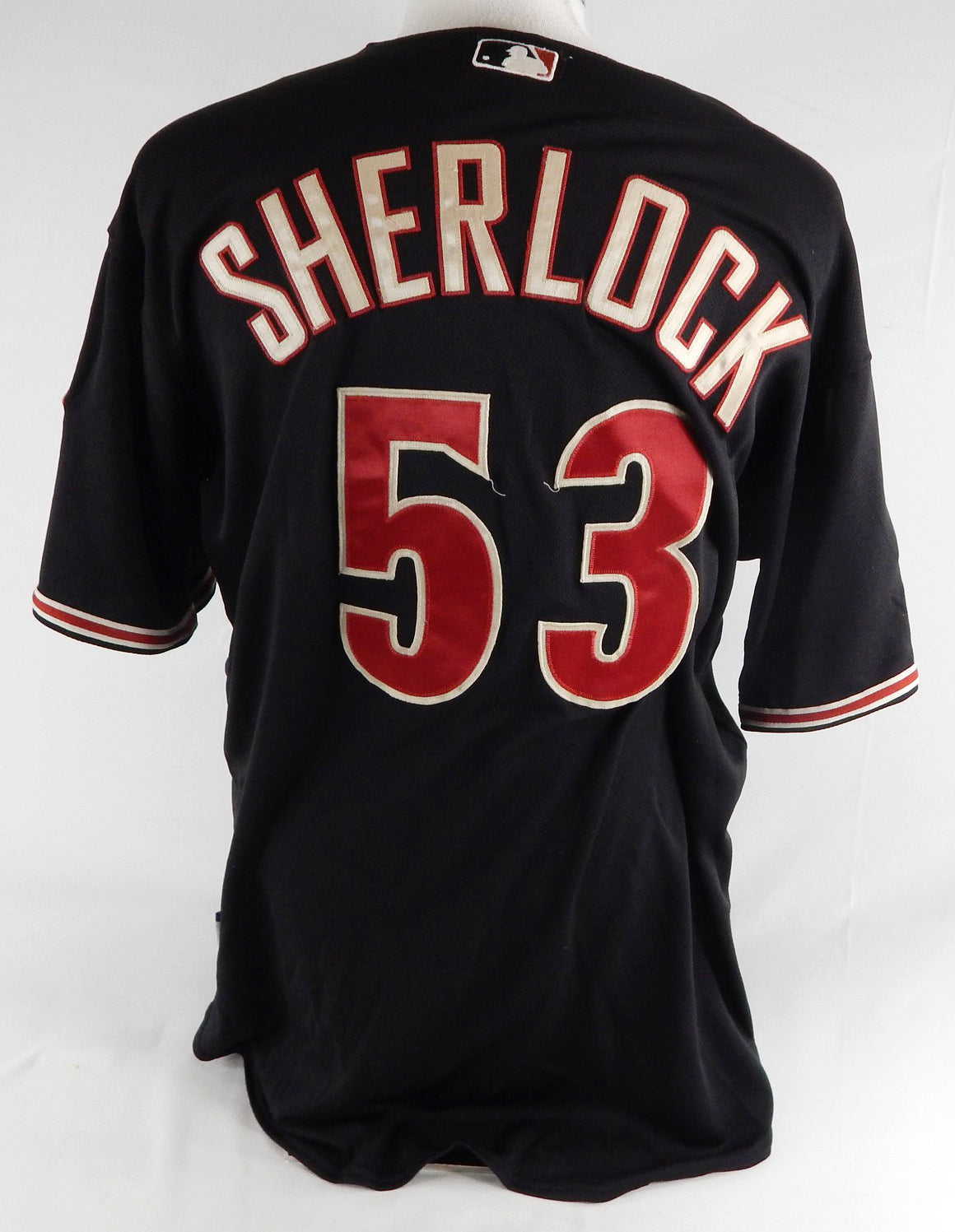 2008 Arizona Diamondbacks Glenn Sherlock #53 Game Used Black Jersey 10 Patch 9 Pic2