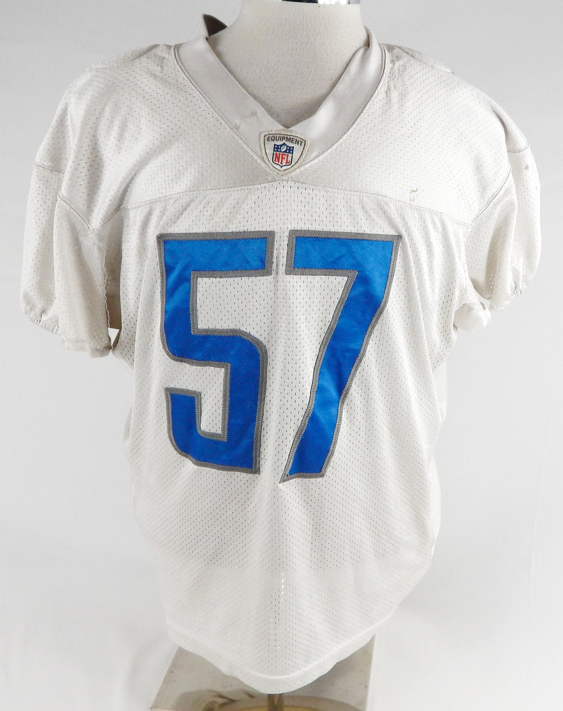 Detroit Lions #57 Game Used White Practice Jersey  DP103168