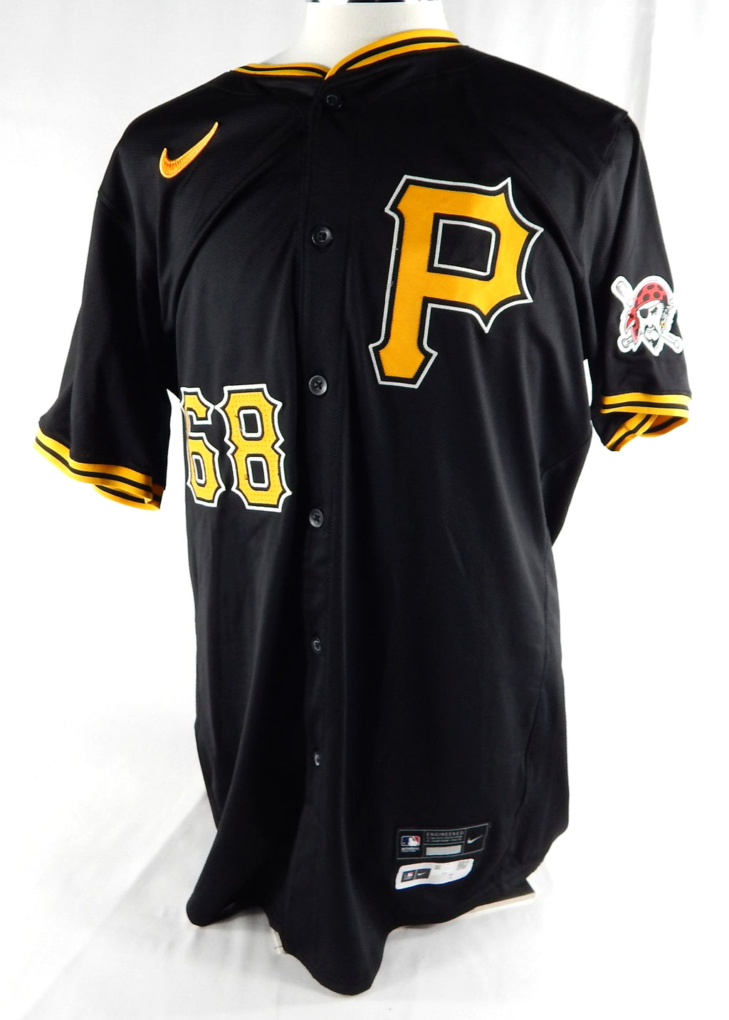2024 Pittsburgh Pirates Gilberto Celestino #68 Game Issued P Used Black Jersey 3