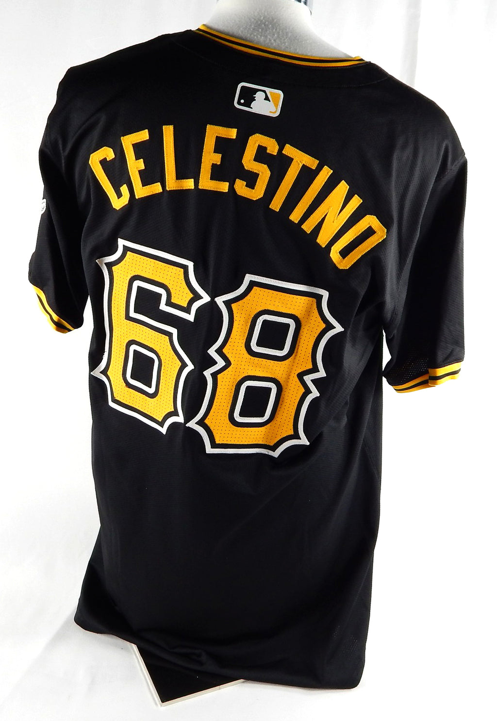 2024 Pittsburgh Pirates Gilberto Celestino #68 Game Issued P Used Black Jersey 3 Pic2