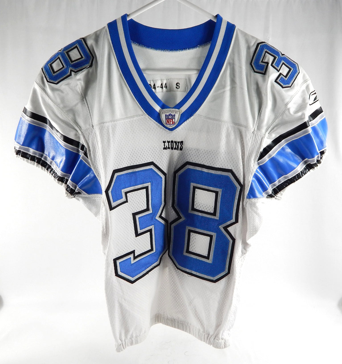 2004 Detroit Lions #38 Game Issued White Jersey Name Plate Removed 44 783