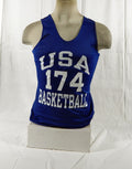 1990s Team USA Basketball #174 Game Issued Blue White Practice Jersey S DP66497
