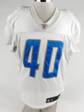 2016 Detroit Lions Ian Wells #40 Game Used White Practice Jersey 44 DP103169