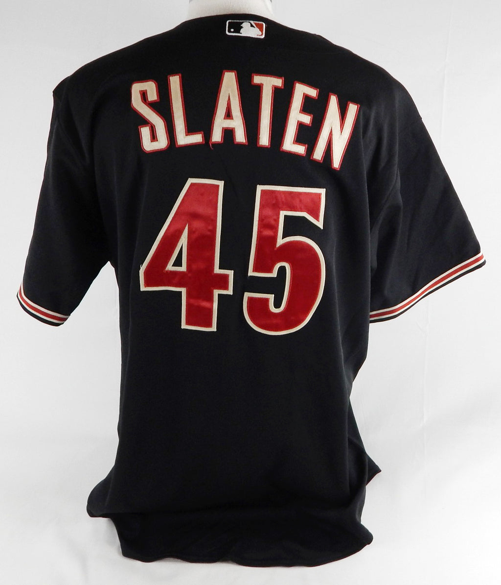 2007 Arizona Diamondbacks Doug Slaten #45 Game Used Black Jersey 50 412 Pic2