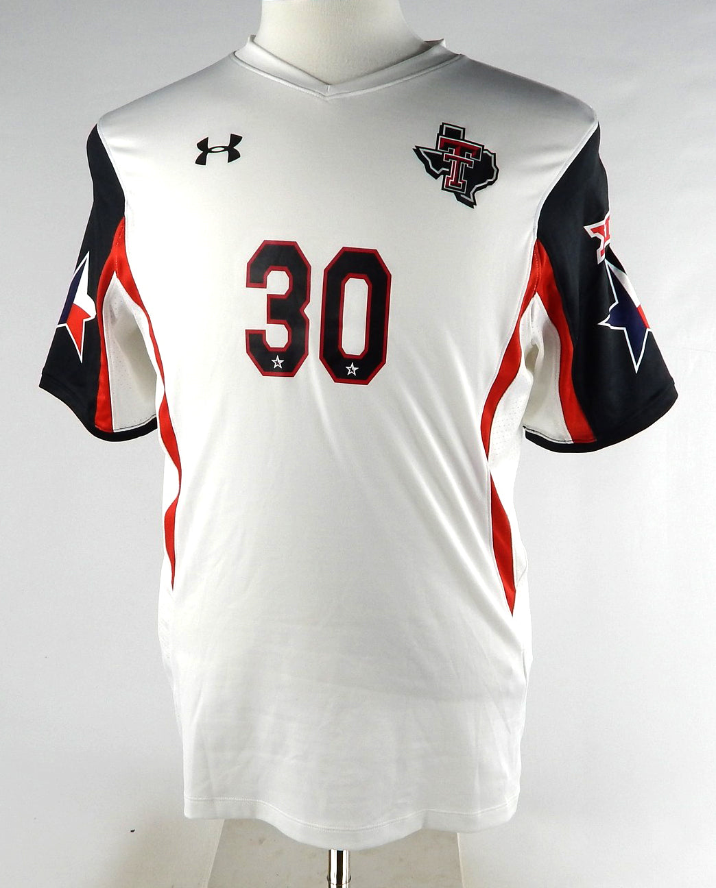 2015 Texas Tech Red Raiders #30 Game Used White Jersey Lone Star Wom Soccer L 8