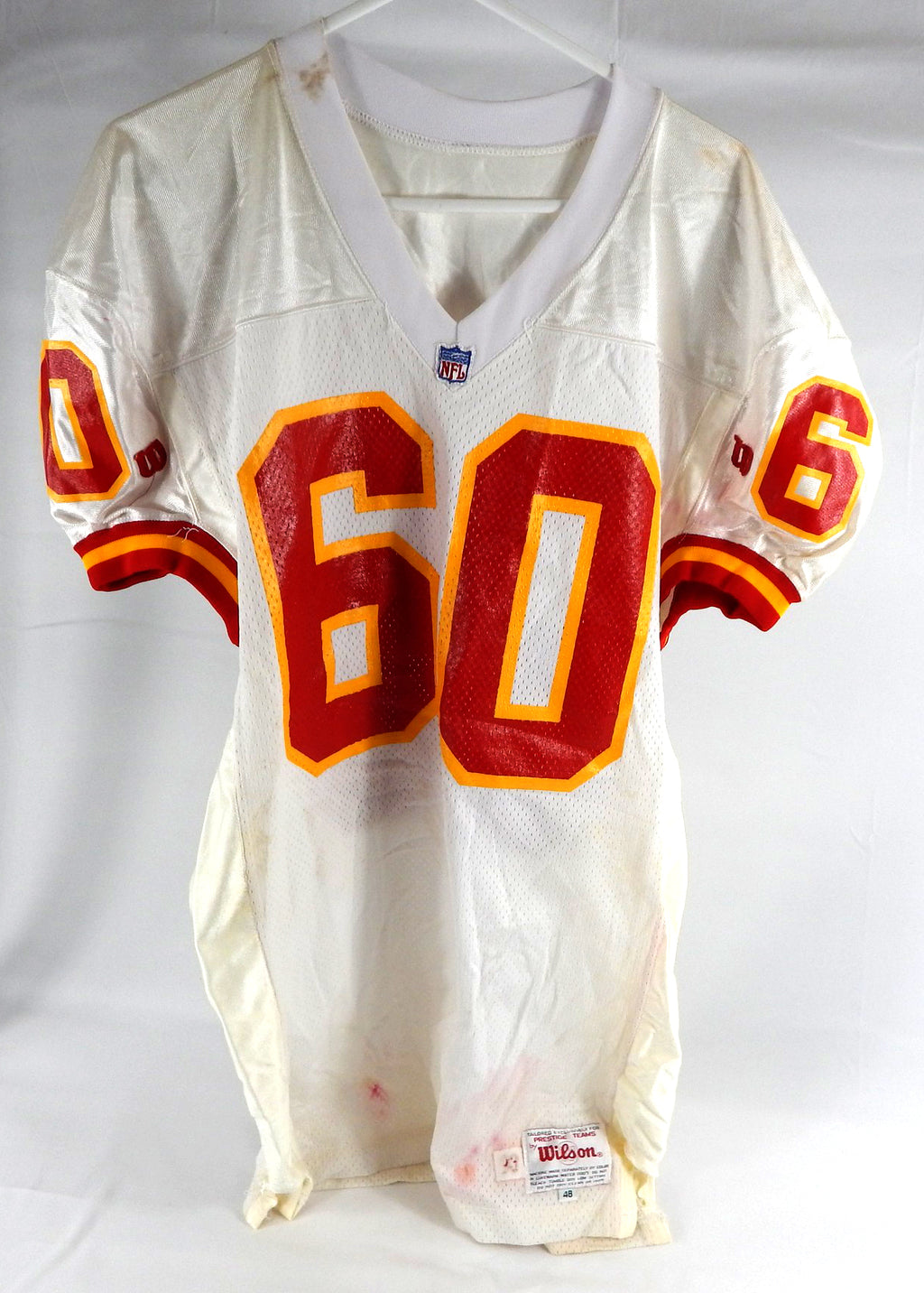1993 Kansas City Chiefs #60 Game Issued White Jersey 48 296