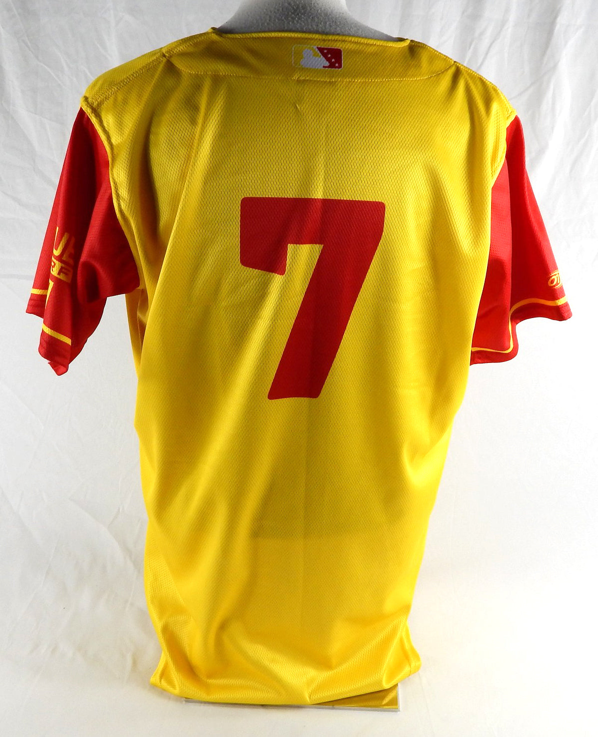 2024 Wisconsin Timber Rattlers #7 Game Issued Yellow Jersey Rescue Hi-Surf 46 24 Pic2