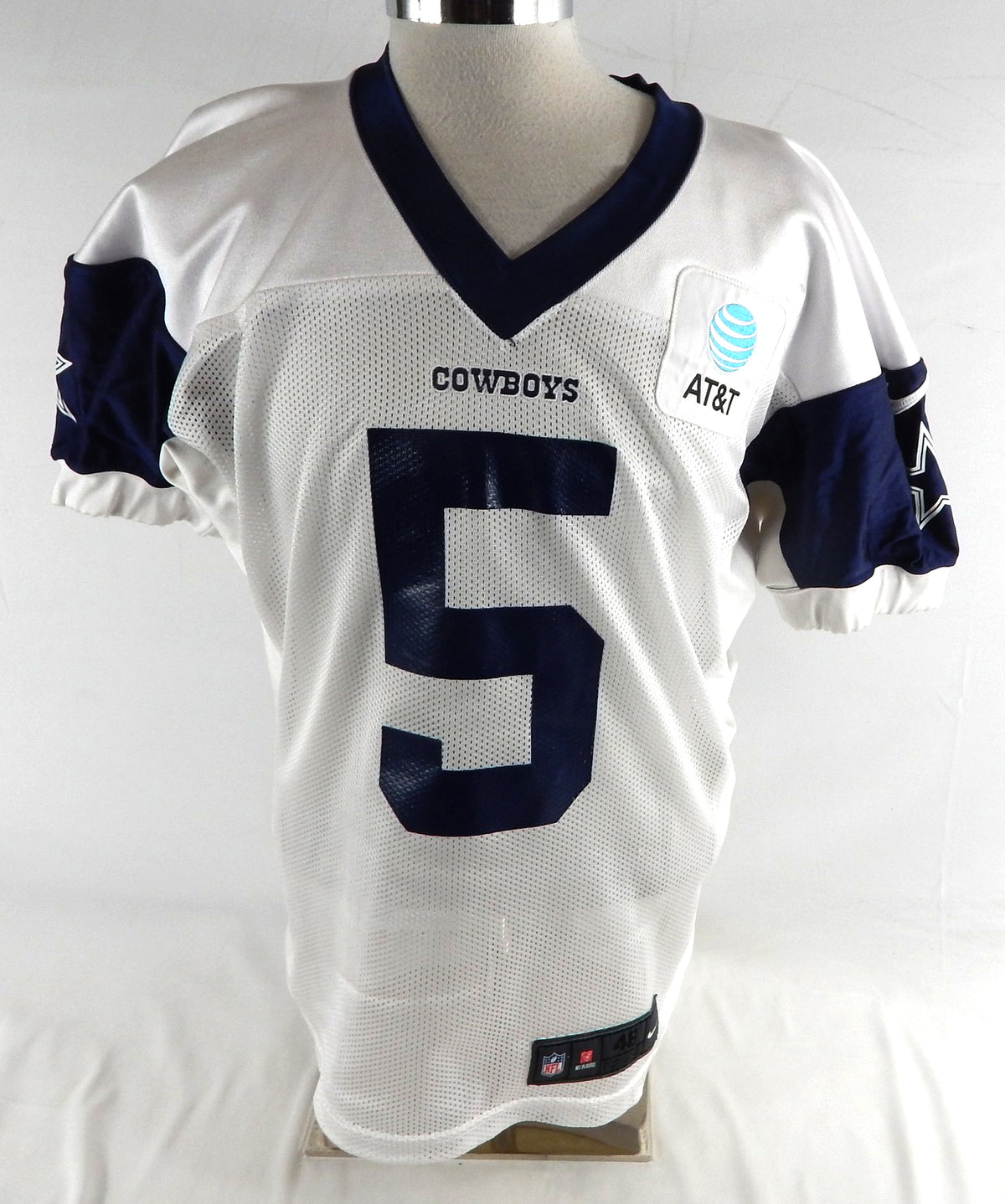 2025 Dallas Cowboys Bryan Anger #5 Game Used White Practice Jersey 48 449