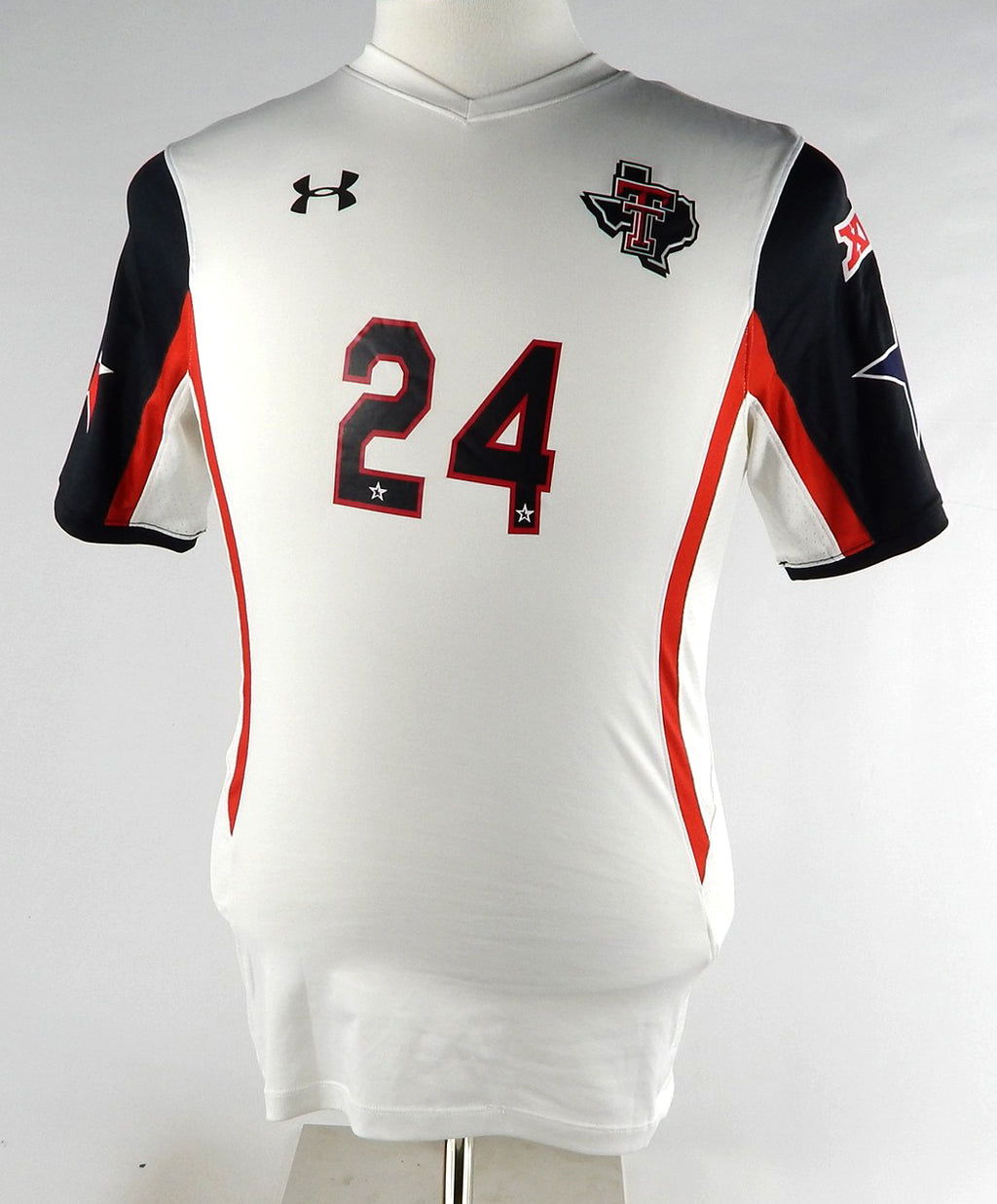2015 Texas Tech Red Raiders #24 Game Used White Jersey LoneStar Pride W Soccer 1
